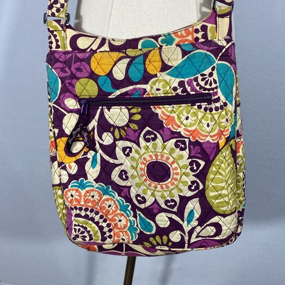 Vera Bradley Retired Plum Crazy Colorful Patterned Crossbody Shoulder Bag - Picture 11 of 16